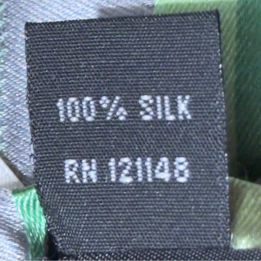 Michael Kors Green and Gray Striped Tie - Picture 3 of 3